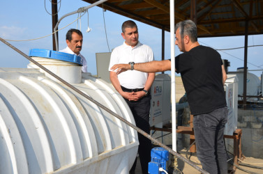 Kürdəmir Rayon İcra Hakimiyyəti başçısı müasir suvarma sistemləri ilə təchiz olunmuş torpaq sahəsinə baxış keçirib.