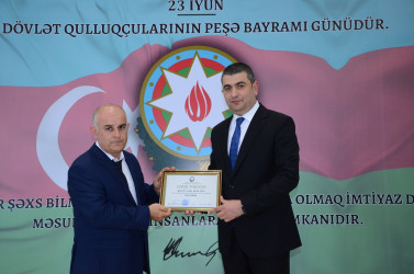 Kürdəmir ASAN Xidmət Mərkəzində 23 iyun - Dövlət Qulluqçularının peşə bayramı günü qeyd olunub
