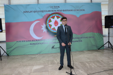 Kürdəmir ASAN Xidmət Mərkəzində 23 iyun - Dövlət Qulluqçularının peşə bayramı günü qeyd olunub