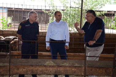 Kürdəmir Rayon İcra Hakimiyyətinin başçısı Elxan İbrahimov Çərtəyəz kənd sakini Mürvət Ağayevə məxsus təsərrüfatla tanış olub.