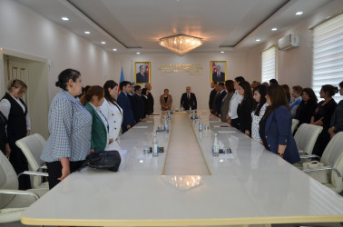 Kürdəmirdə “Konstitusiya və Suverenlik İli” çərçivəsində Ulu Öndər Heydər Əliyevin anadan olmasının 102 illiyinə həsr olunmuş “Müasir Konstitusiyamızın banisi və suverenliyimizin təminatçısı” adlı dəyirmi masa keçirilib.